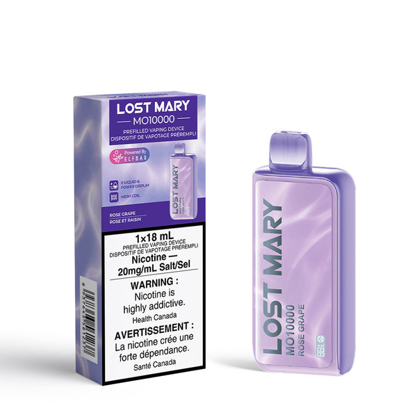 LOST MARY ROSE GRAPE MO10000 PUFF RECHARGEABLE DISPOSABLE VAPE