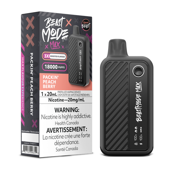 Flavour Beast Mode Max 18K Puff Rechargeable Disposable Packin Peach Berry