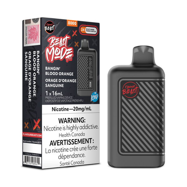Bangin Blood Orange Iced Flavour Beast Mode 8000 Puff Rechargeable Disposable