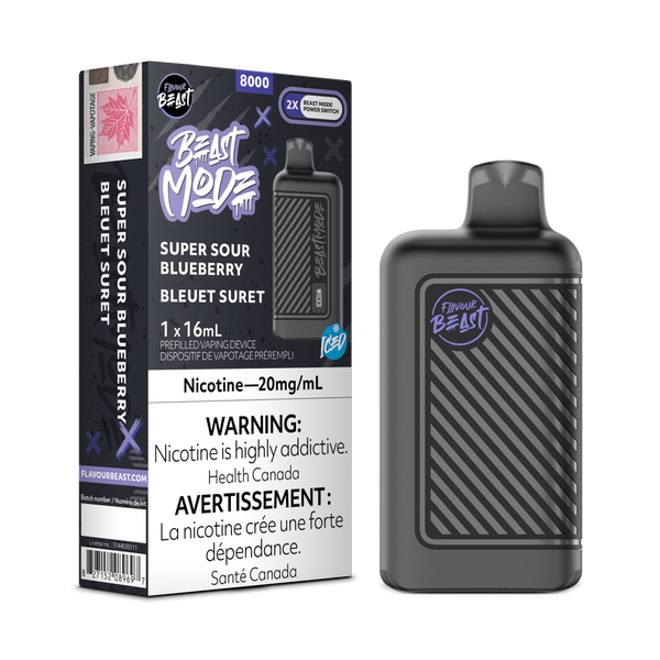 Super Sour Blueberry Flavour Beast Mode 8000 Puff Rechargeable Disposable