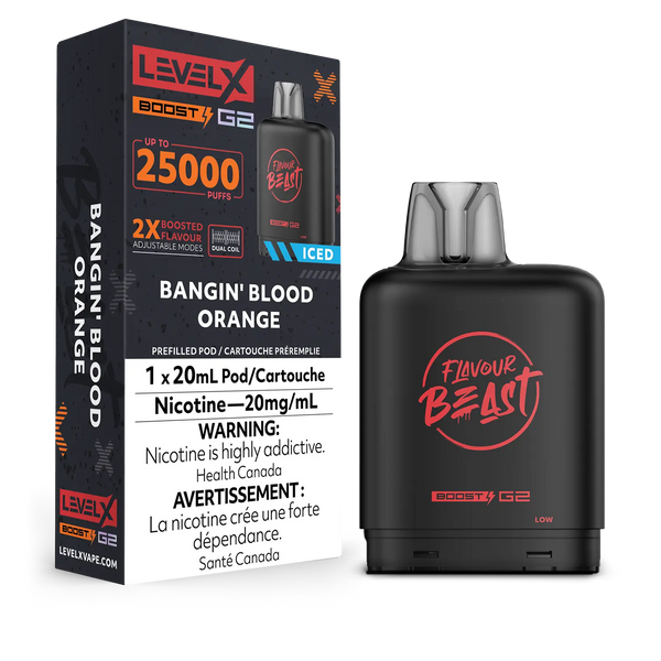 LEVEL X G2 POD 25K FLAVOUR BEAST BANGIN BLOOD ORANGE