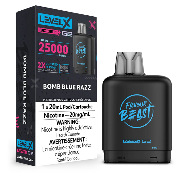 LEVEL X G2 POD 25K FLAVOUR BEAST BOMB BLUE RAZZ