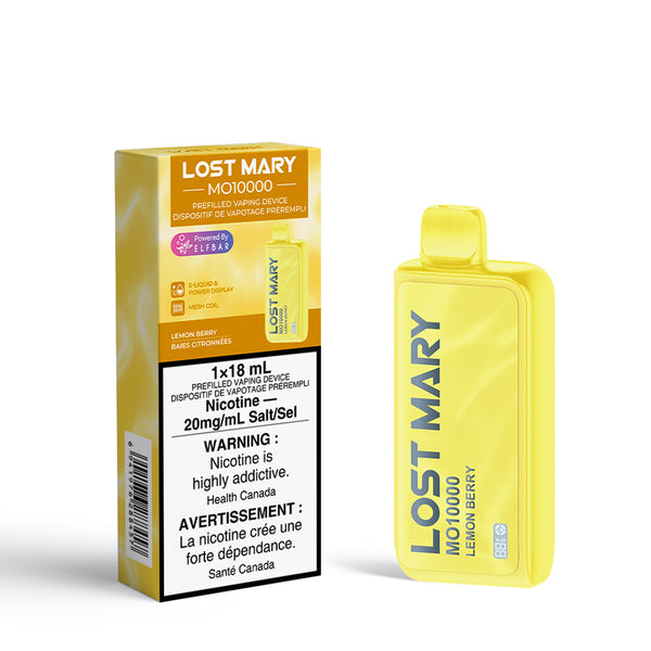 LOST MARY LEMON BERRY MO10000 PUFF RECHARGEABLE DISPOSABLE VAPE