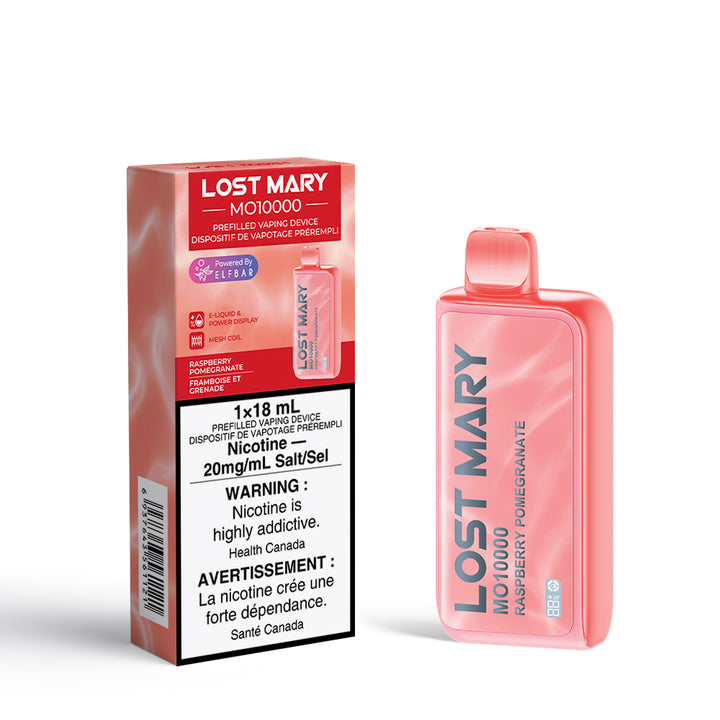 LOST MARY RASPBERRY POMEGRANATE MO10000 PUFF RECHARGEABLE DISPOSABLE VAPEHazetown vapes Toronto Ontario