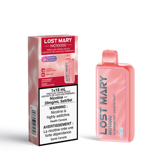 LOST MARY STRAWBERRY GRAPEFRUIT MO10000 PUFF RECHARGEABLE DISPOSABLE VAPE