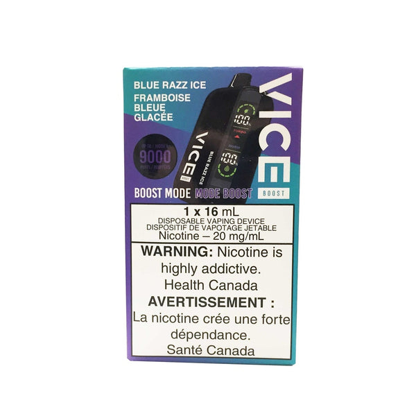 VICE BOOST 9000 BLUE RAZZ ICE RECHARGEABLE DISPOSABLE VAPE