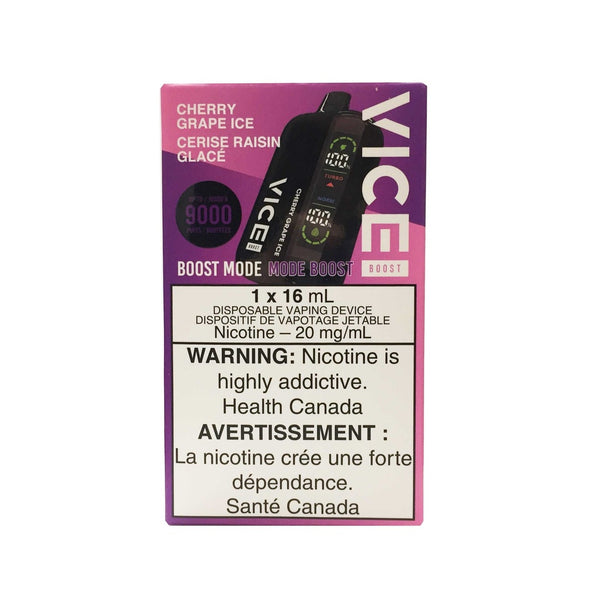 VICE BOOST 9000 CHERRY GRAPE ICE RECHARGEABLE DISPOSABLE VAPE