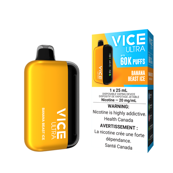 VICE ULTRA DISPOSABLE 60K - BANANA BEAST ICE Device and box