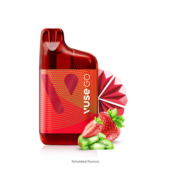 Vuse Go 5000 Boost Rechargeable Disposable with Beautiful Strawberry and succulent Kiwi