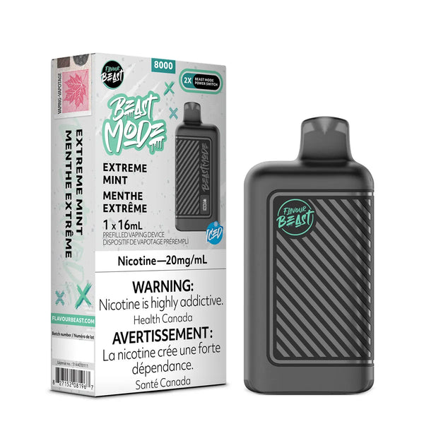 Extreme Mint Flavour Beast Mode 8000 Puff Rechargeable Disposable Hazetown Vapes Etobicoke Ontario