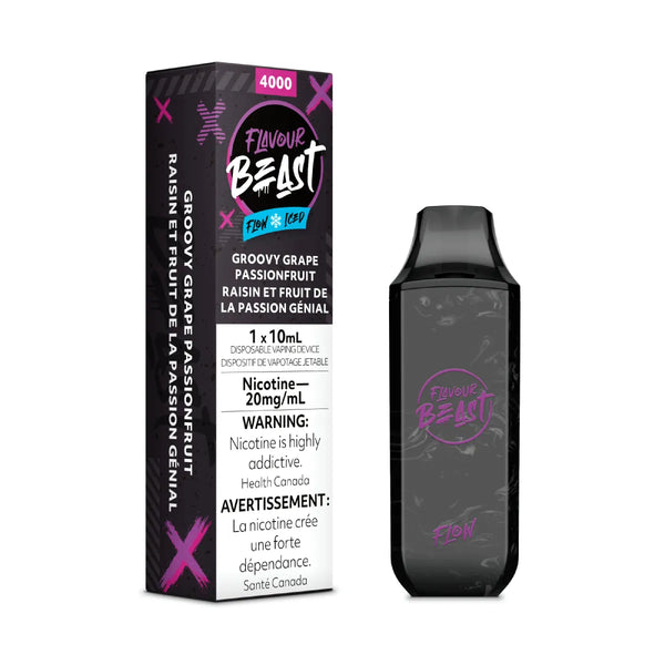 Grape Passionfruit Iced Flavour Beast Flow 4000 Puff Rechargeable Disposable