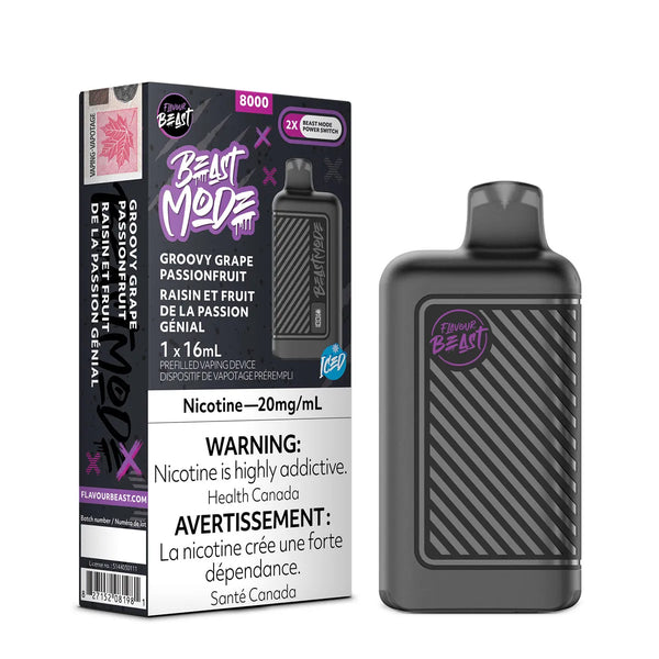 Groovy Grape Passionfruit Iced Flavour Beast Mode 8000 Puff Rechargeable Disposable