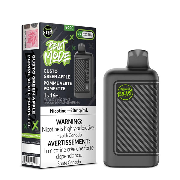 Gusto Green Apple Flavour Beast Mode 8000 Puff Rechargeable Disposable