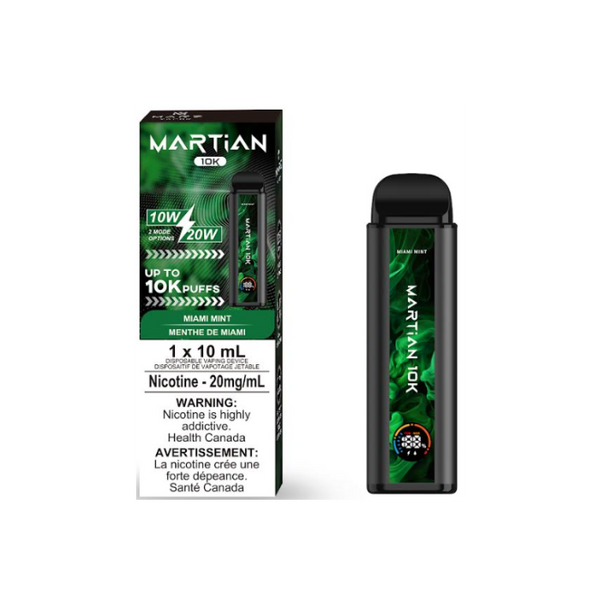 MARTIAN 10K MIAMI MINT RECHARGEABLE DISPOSABLE