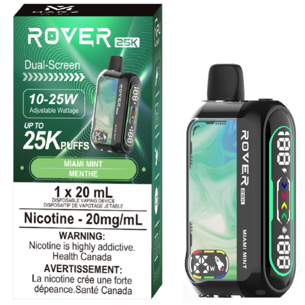 ROVER 25K MIAMI MINT RECHARGEABLE DISPOSABLE