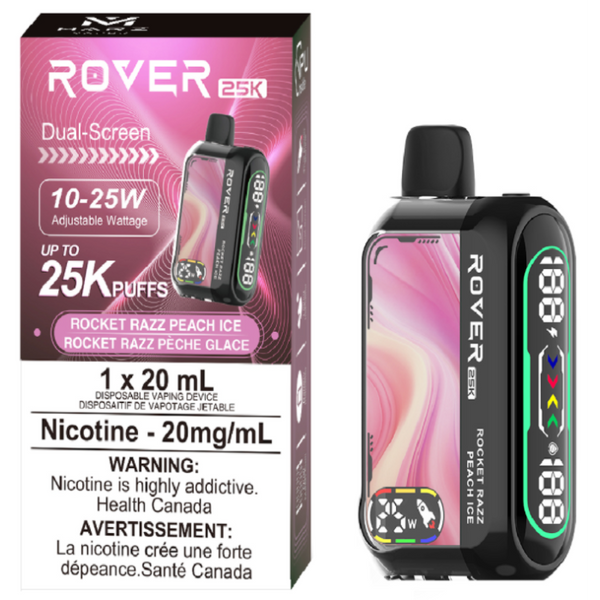 ROVER 25K ROCKET RAZZ PEACH RECHARGEABLE DISPOSABLE