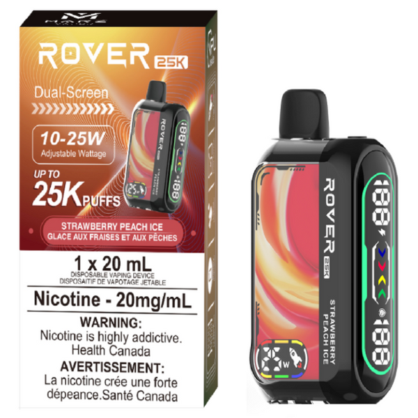 ROVER 25K STRAWBERRY PEACH ICE RECHARGEABLE DISPOSABLE