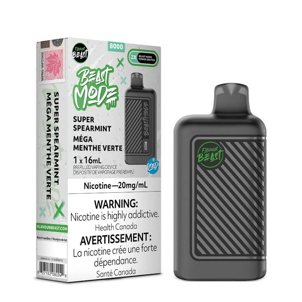 Super Spearmint Iced Flavour Beast Mode 8000 Puff Rechargeable Disposable