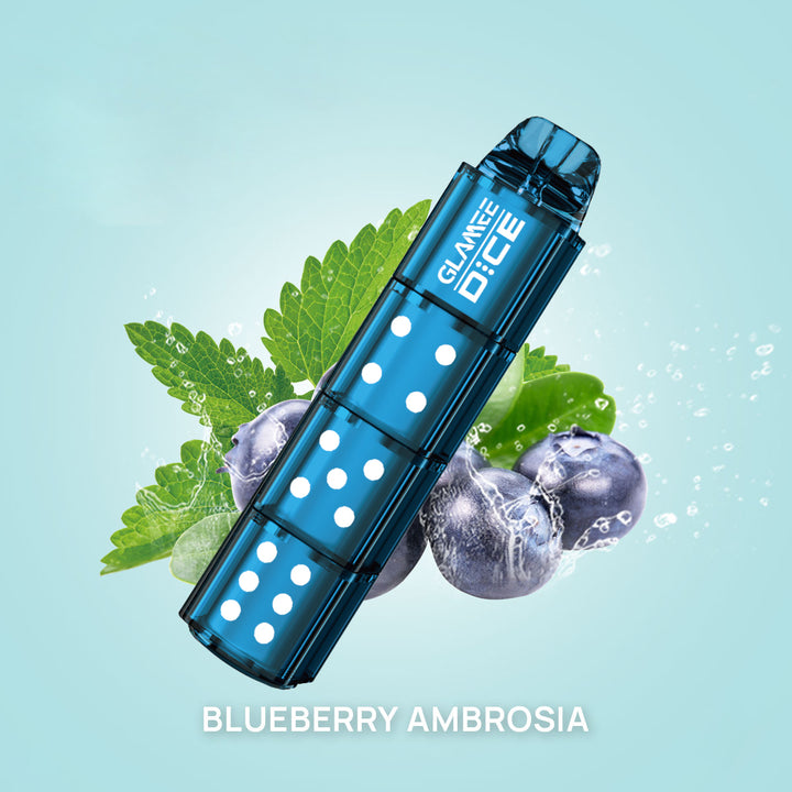 BLUEBERRY AMBROSIA DICE 6000 RECHARGEABLE DISPOSABLE HAZETOWN VAPES MONTREAL QUEBEC