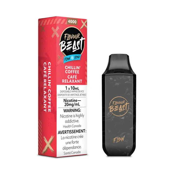 Chillin' Iced Coffee Flavour Beast Flow 4000 Puff Rechargeable Disposable Hazetown Vapes Toronto Ontario